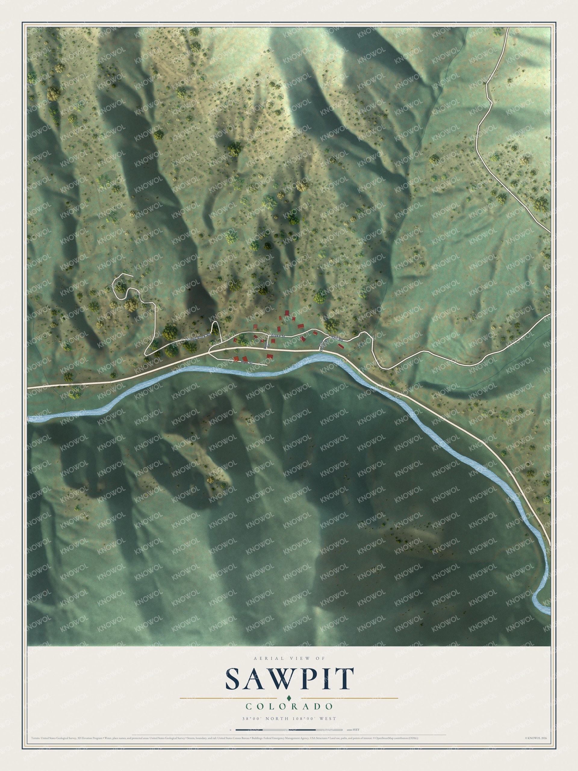 Watermarked full-map preview of Sawpit, Colorado
