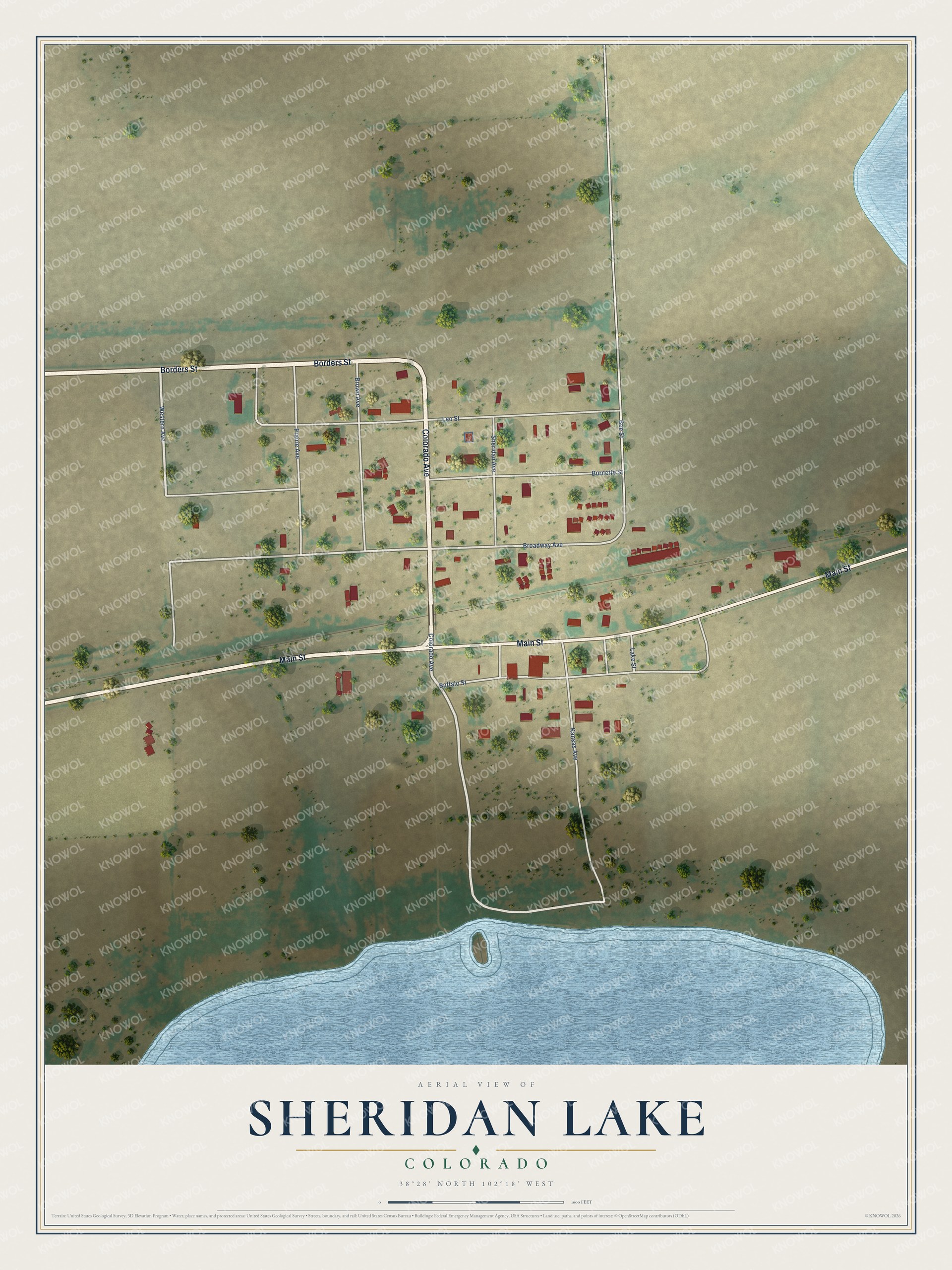 Watermarked full-map preview of Sheridan Lake, Colorado