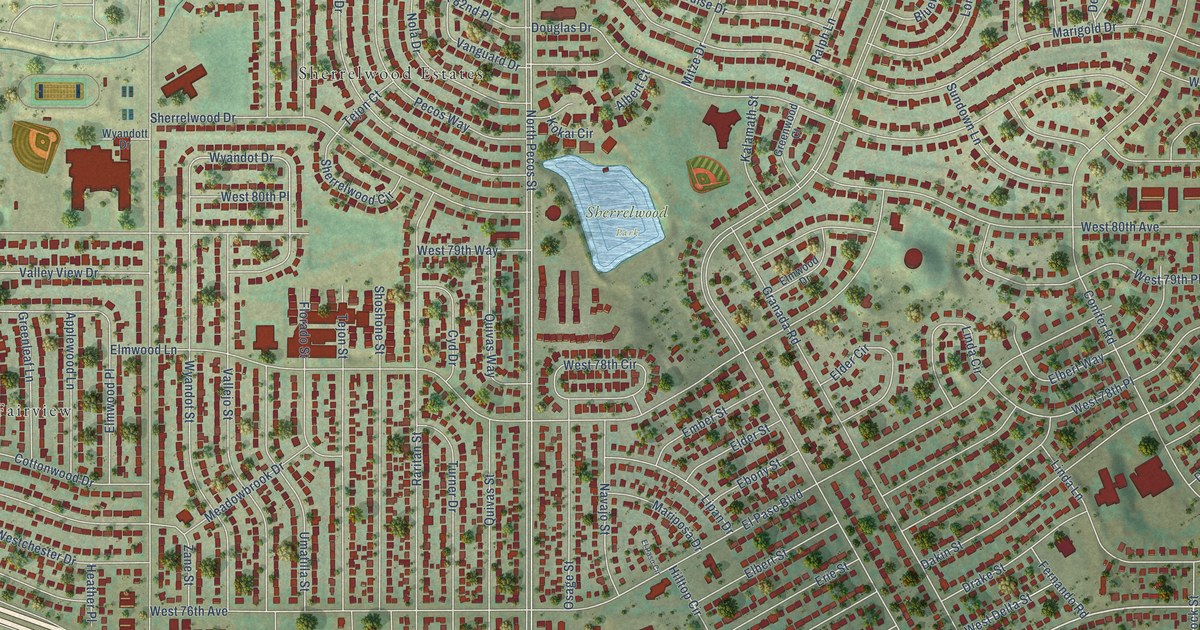 Map of Sherrelwood, Colorado in 2026