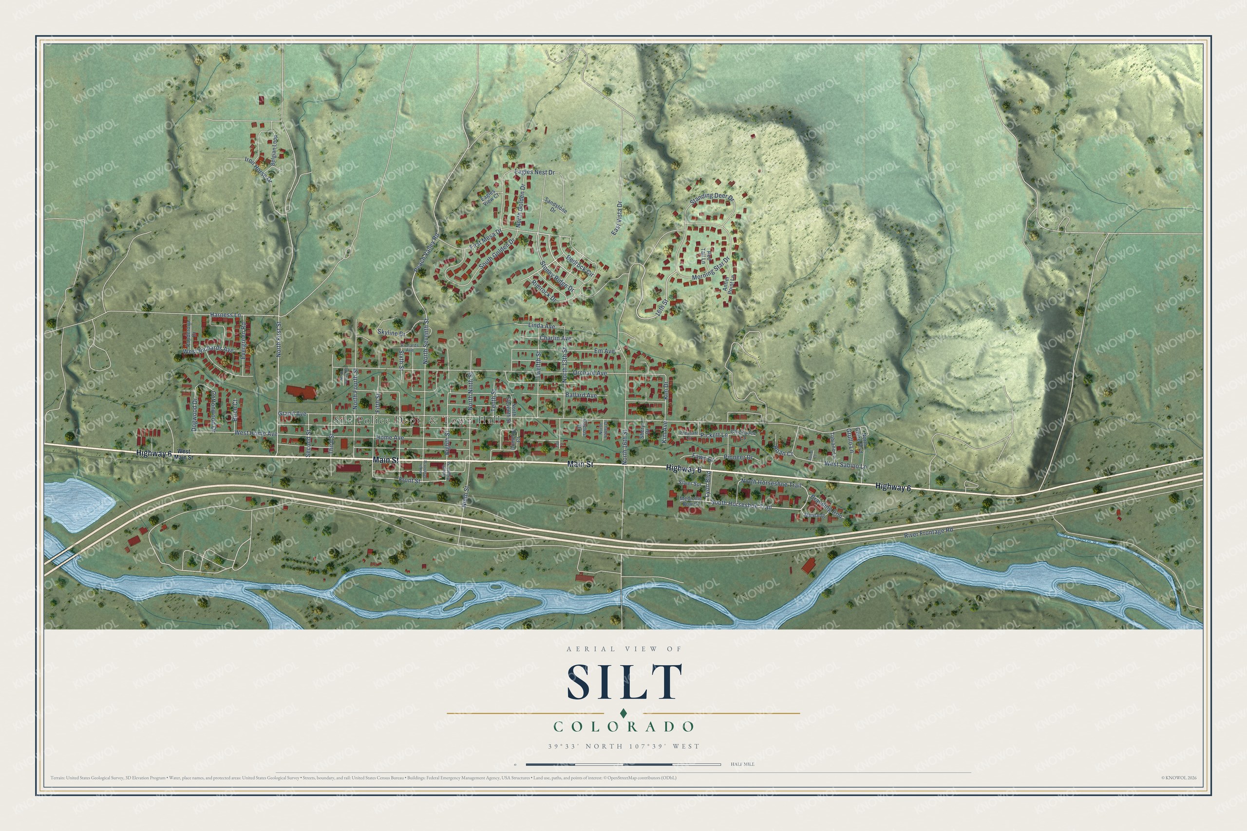 Watermarked full-map preview of Silt, Colorado