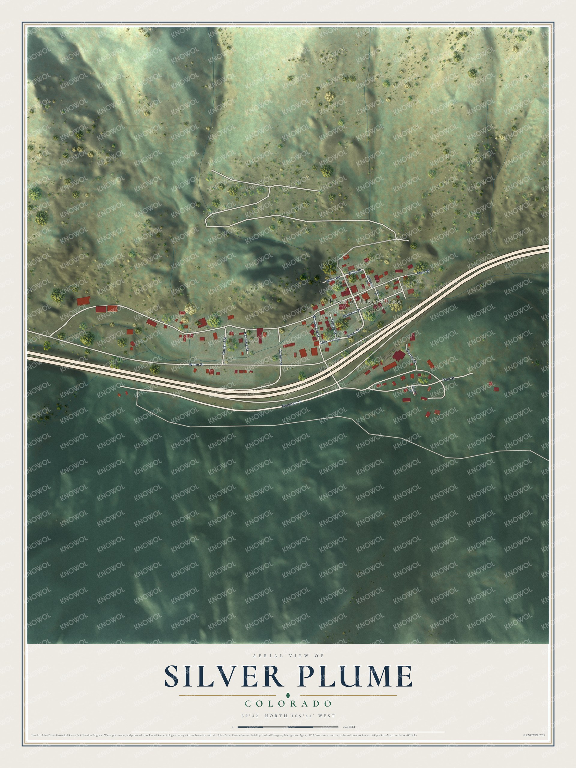 Watermarked full-map preview of Silver Plume, Colorado