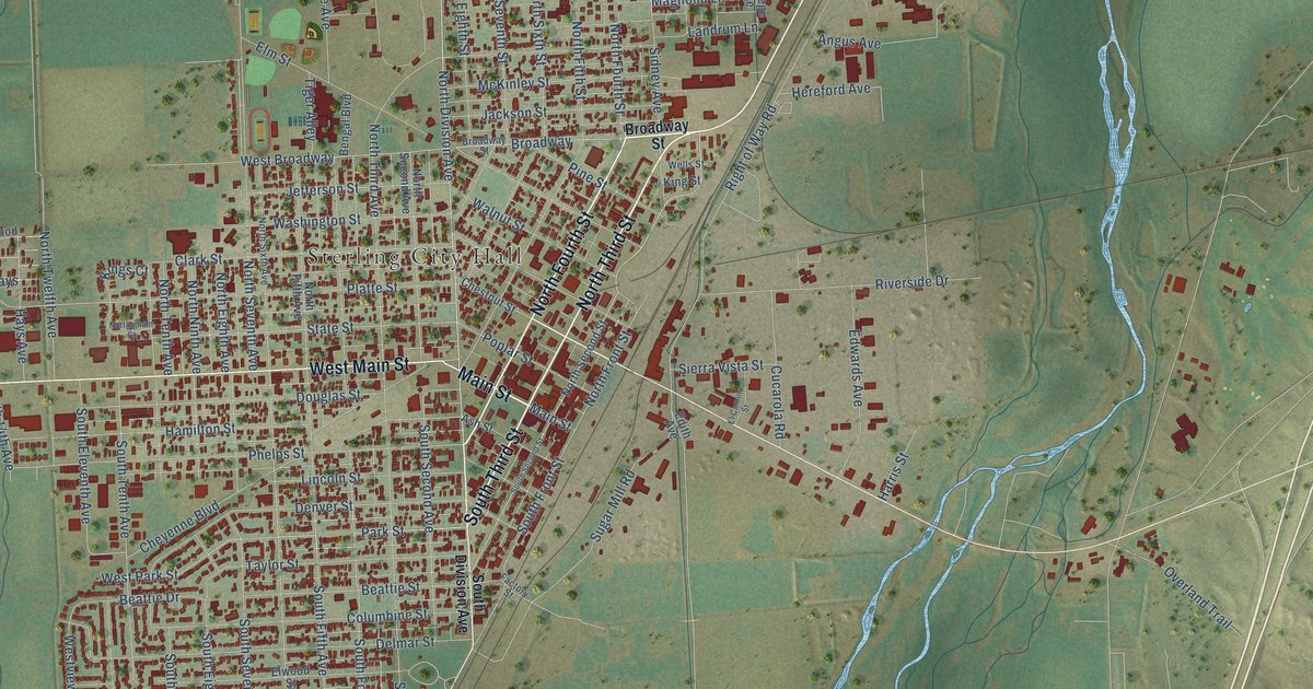 Map of Sterling, Colorado in 2026
