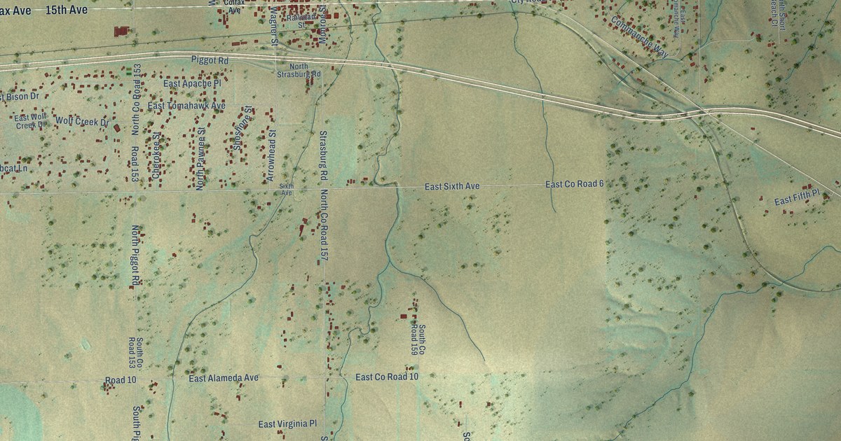 Map of Strasburg, Colorado in 2026