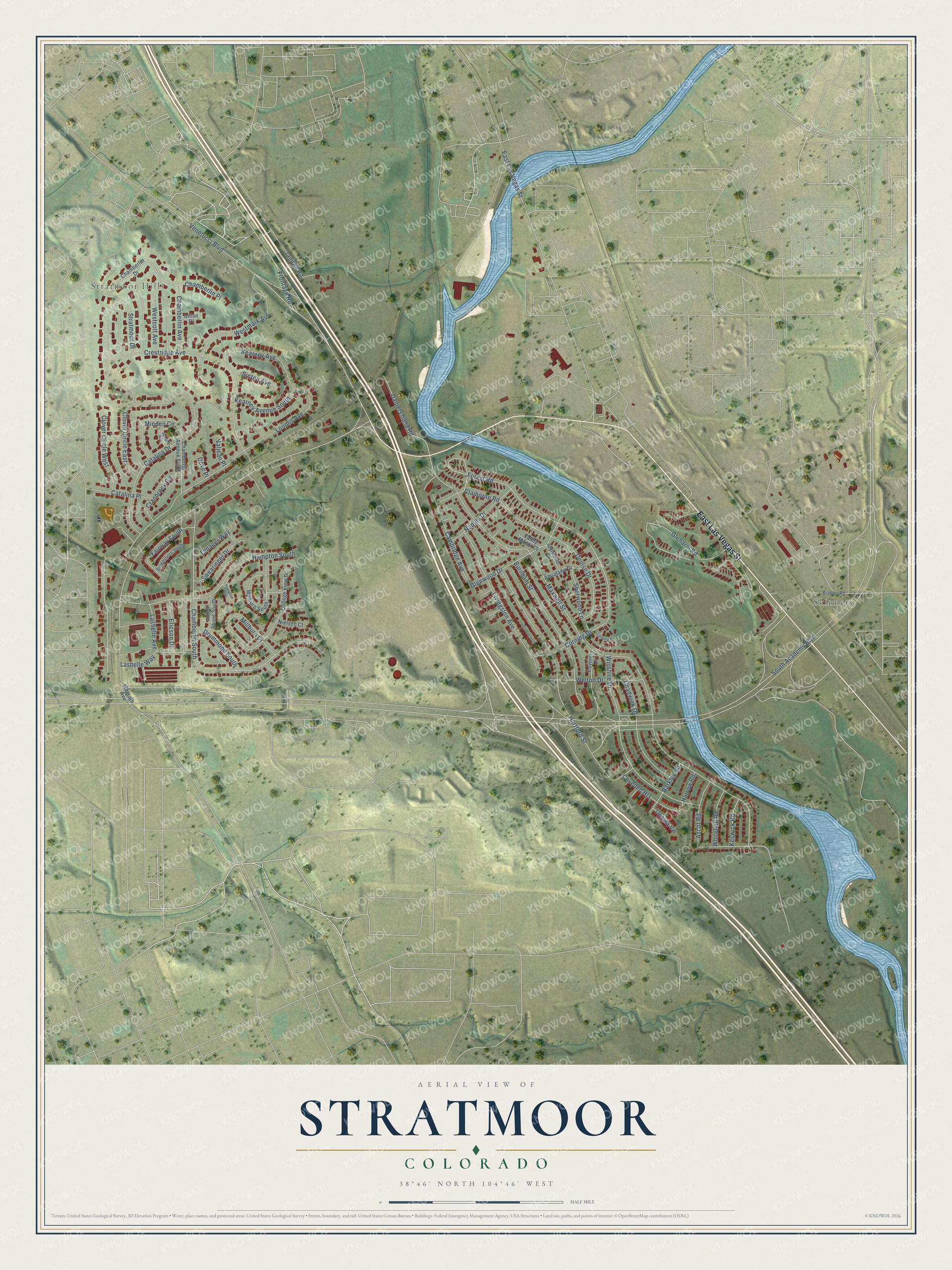 Watermarked full-map preview of Stratmoor, Colorado