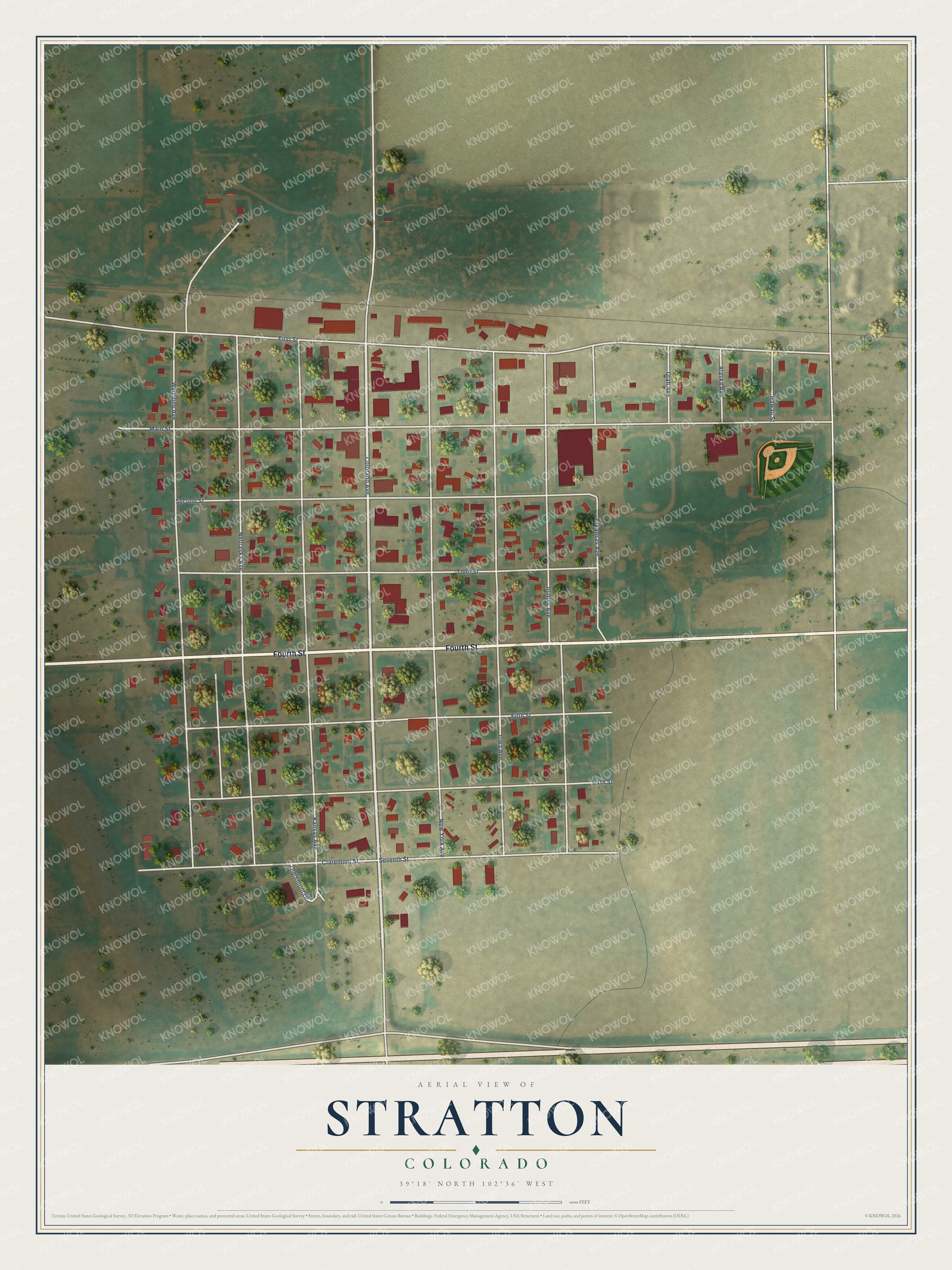 Watermarked full-map preview of Stratton, Colorado