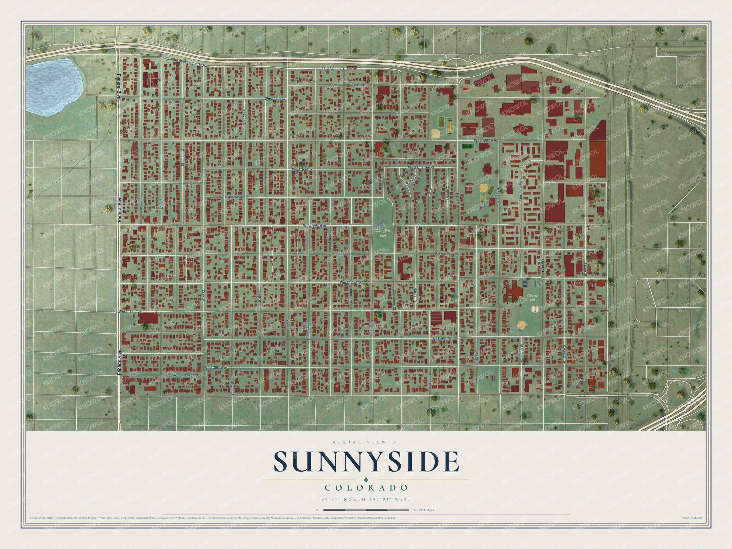 Watermarked full-map preview of Sunnyside, Colorado