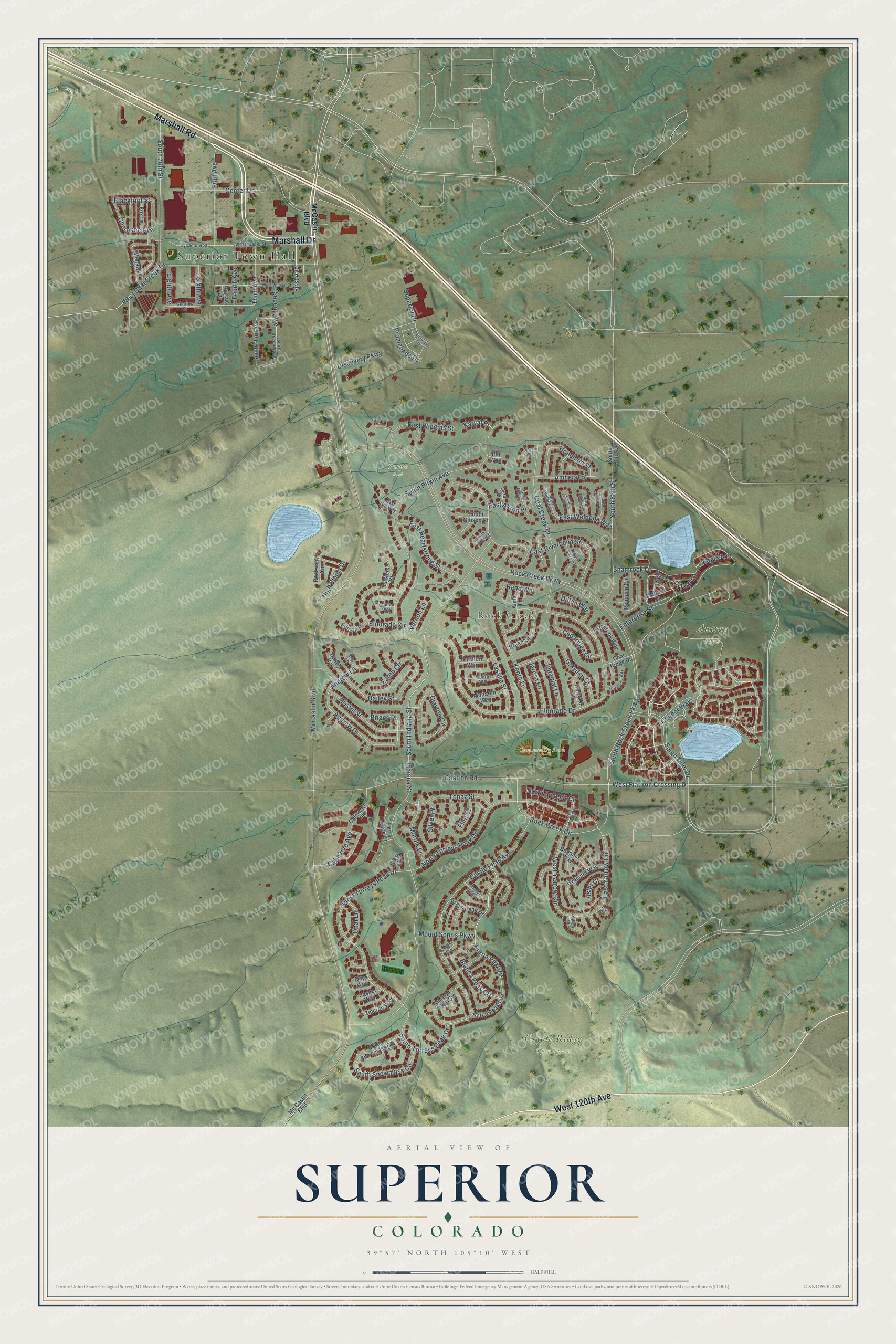 Watermarked full-map preview of Superior, Colorado