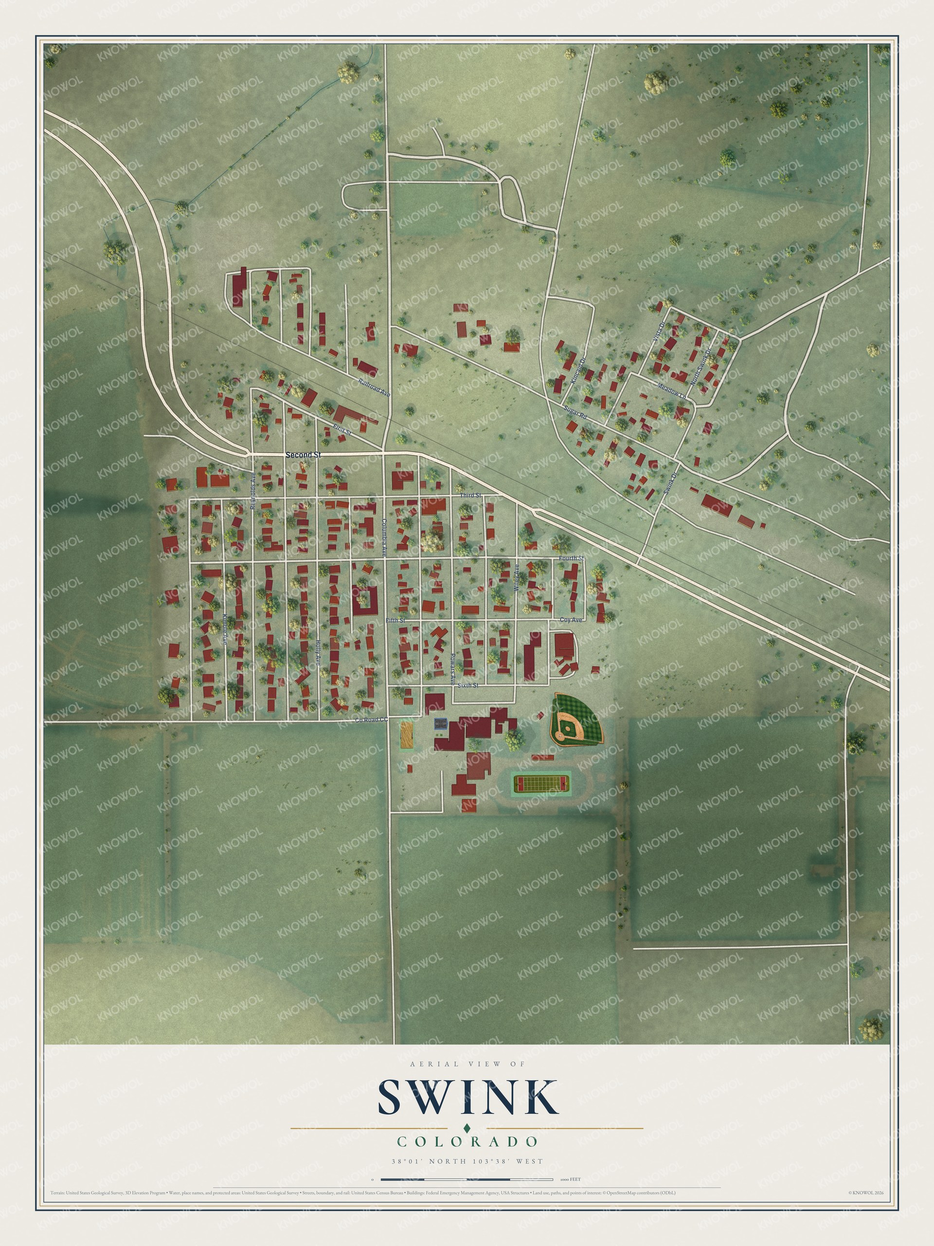 Watermarked full-map preview of Swink, Colorado