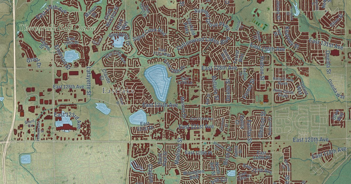 Map of Thornton, Colorado in 2026