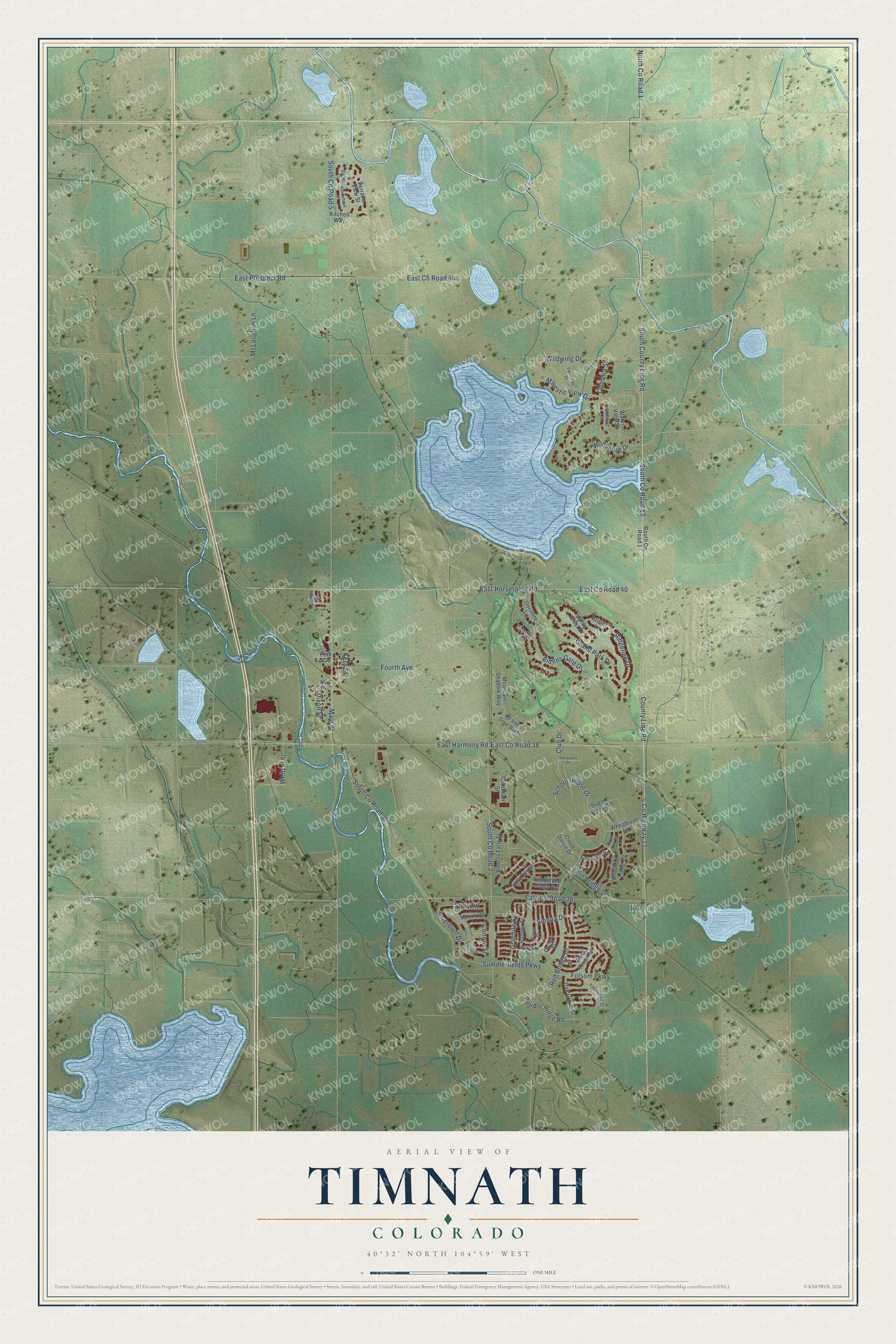 Watermarked full-map preview of Timnath, Colorado