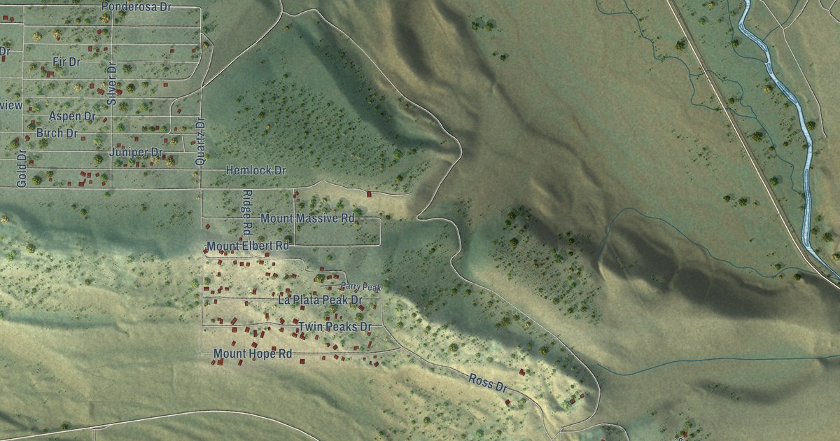 Map of Twin Lakes, Lake County, Colorado in 2026