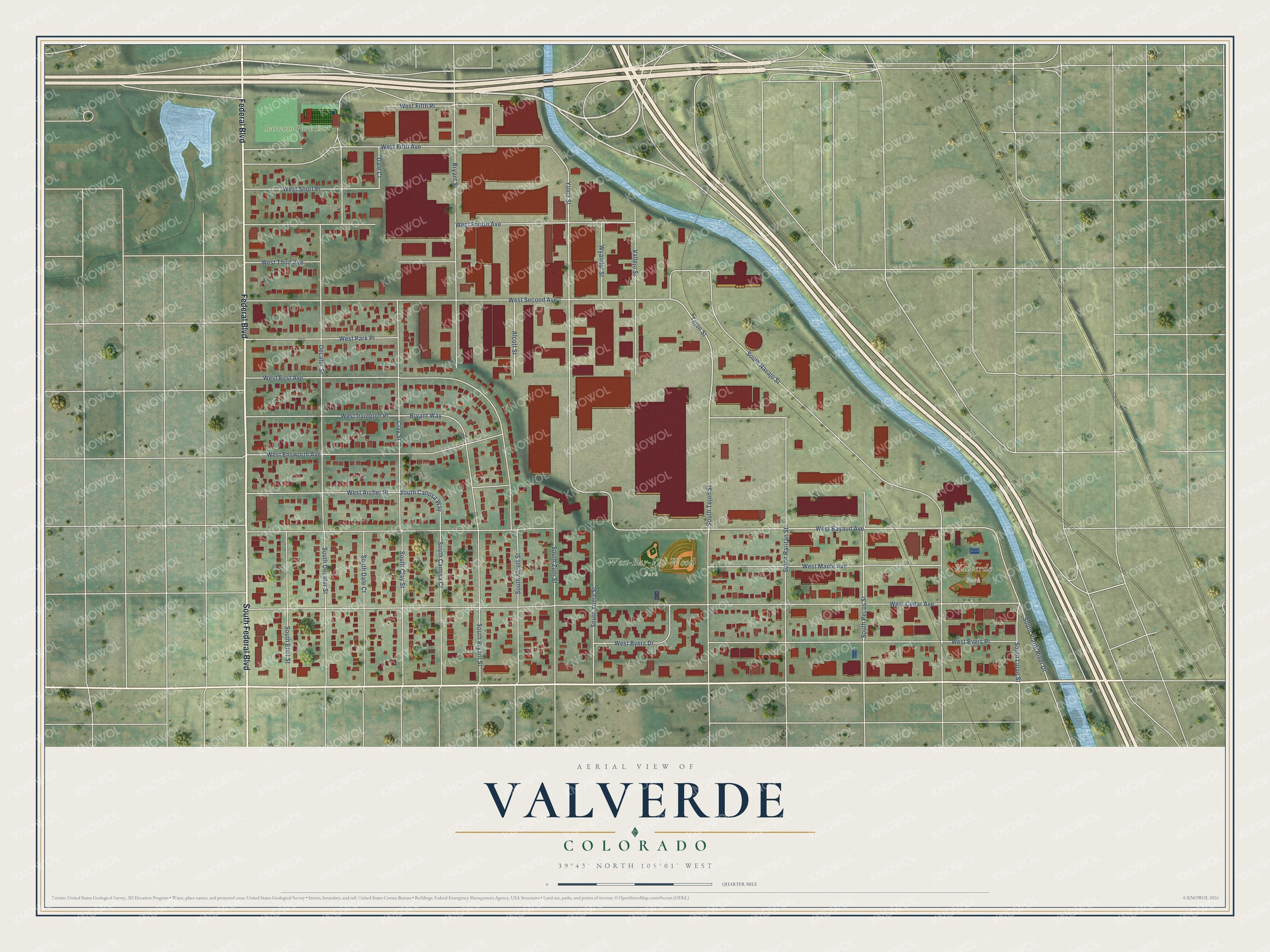Watermarked full-map preview of Valverde, Colorado