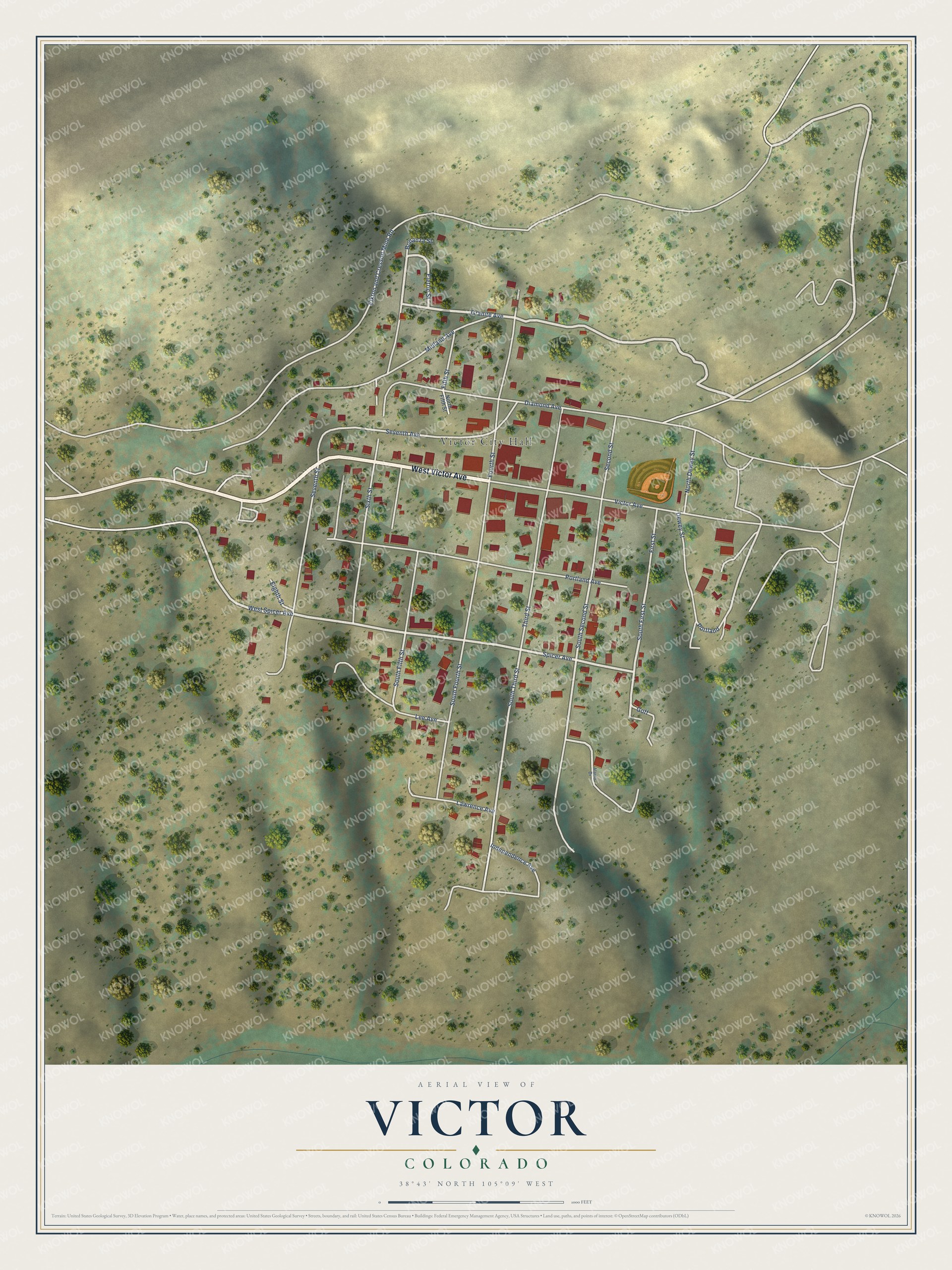 Watermarked full-map preview of Victor, Colorado