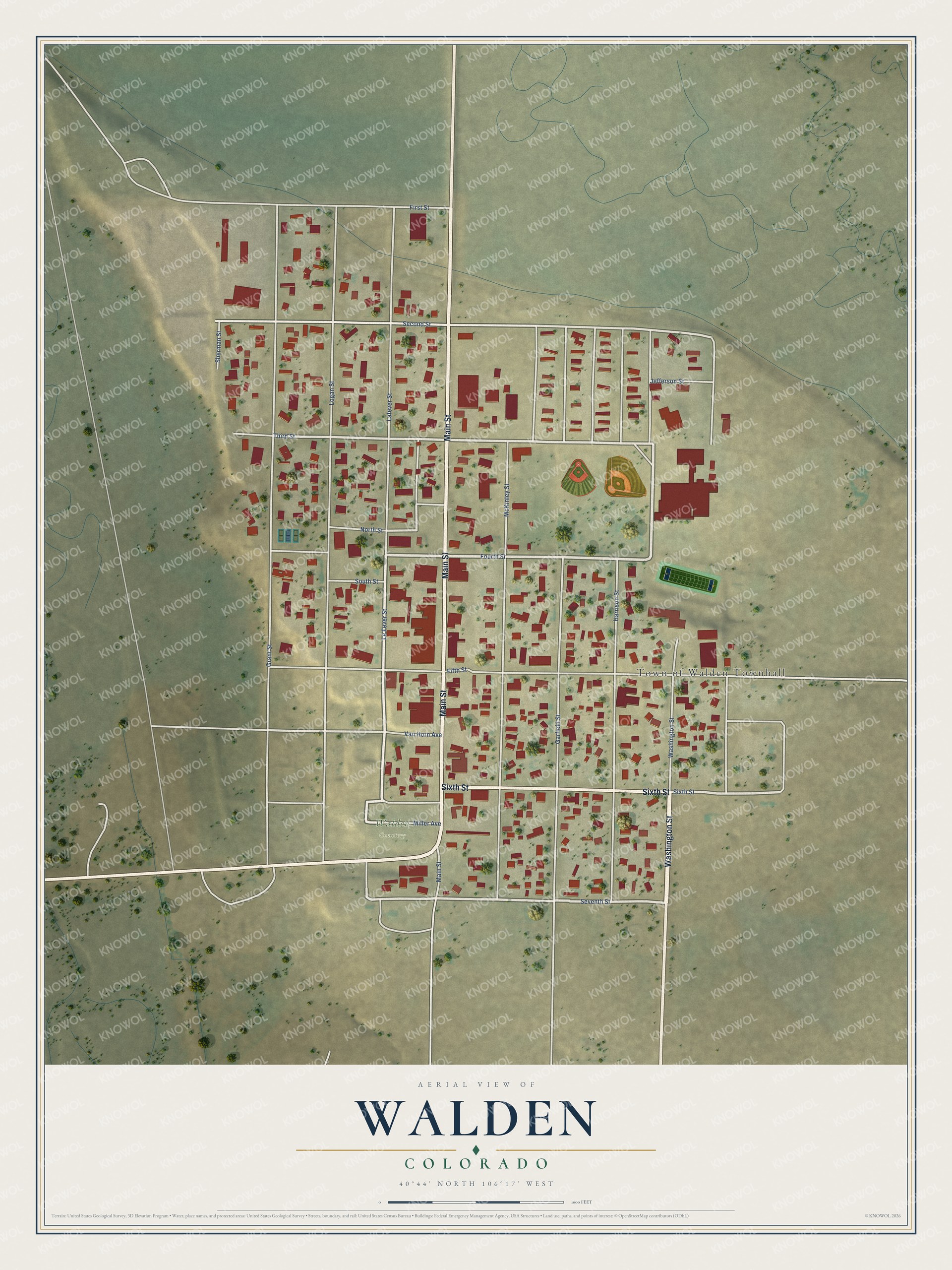 Watermarked full-map preview of Walden, Colorado