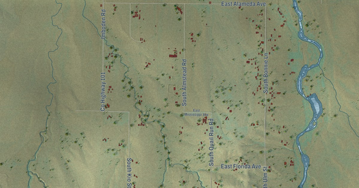 Map of Watkins, Colorado in 2026