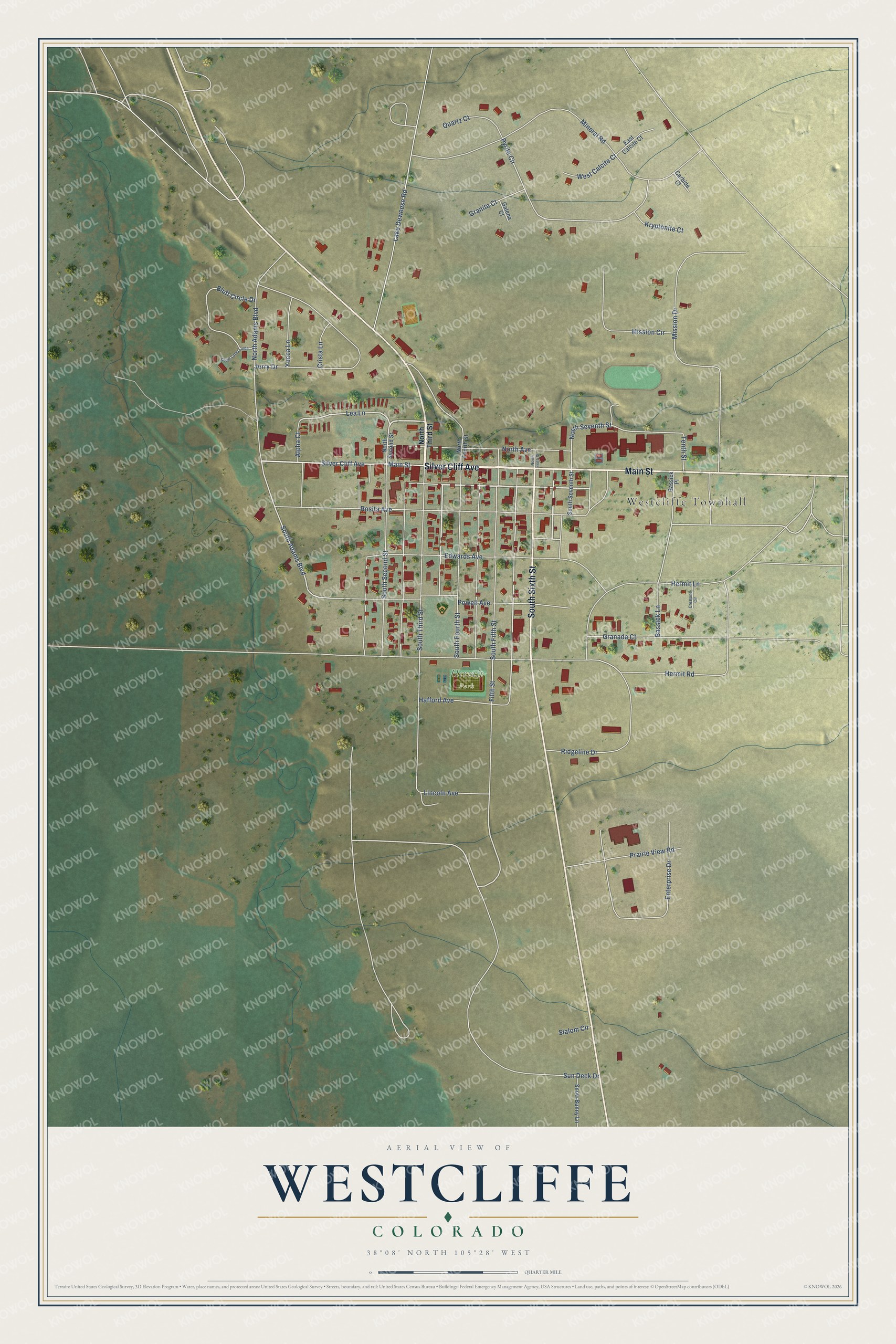 Watermarked full-map preview of Westcliffe, Colorado