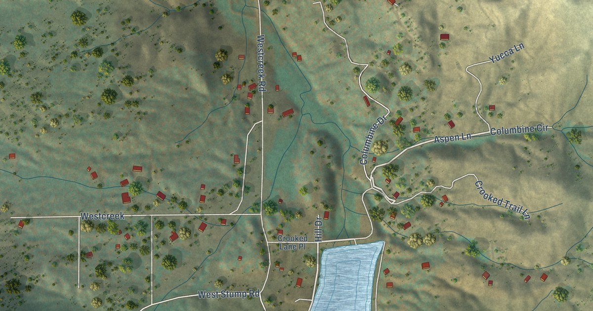 Map of Westcreek, Colorado in 2026