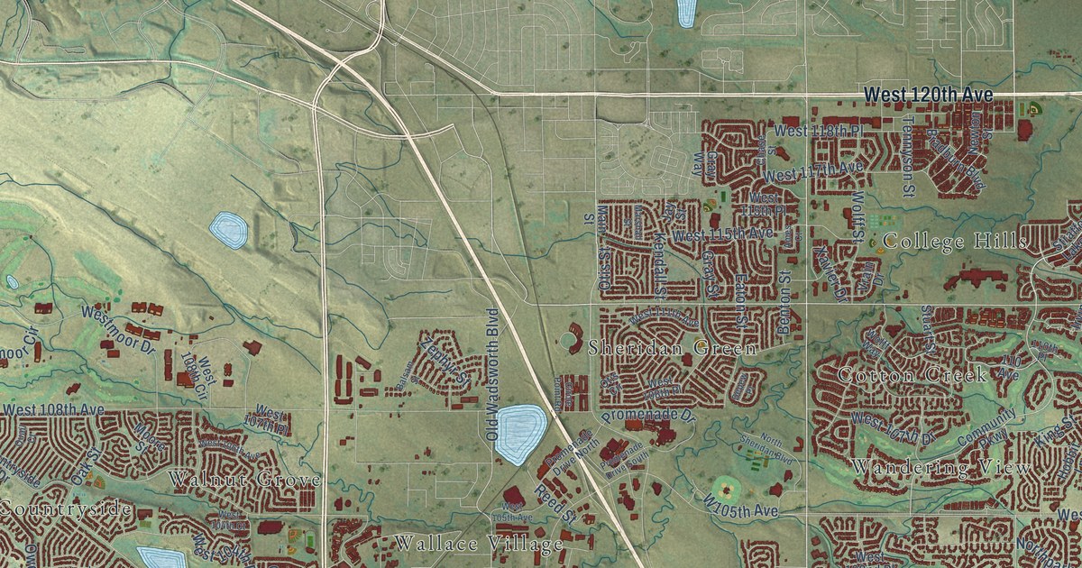 Map of Westminster, Colorado in 2026