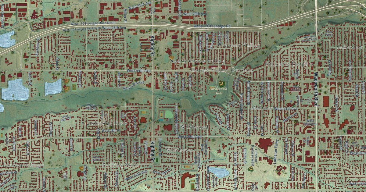 Map of Wheat Ridge, Colorado in 2026