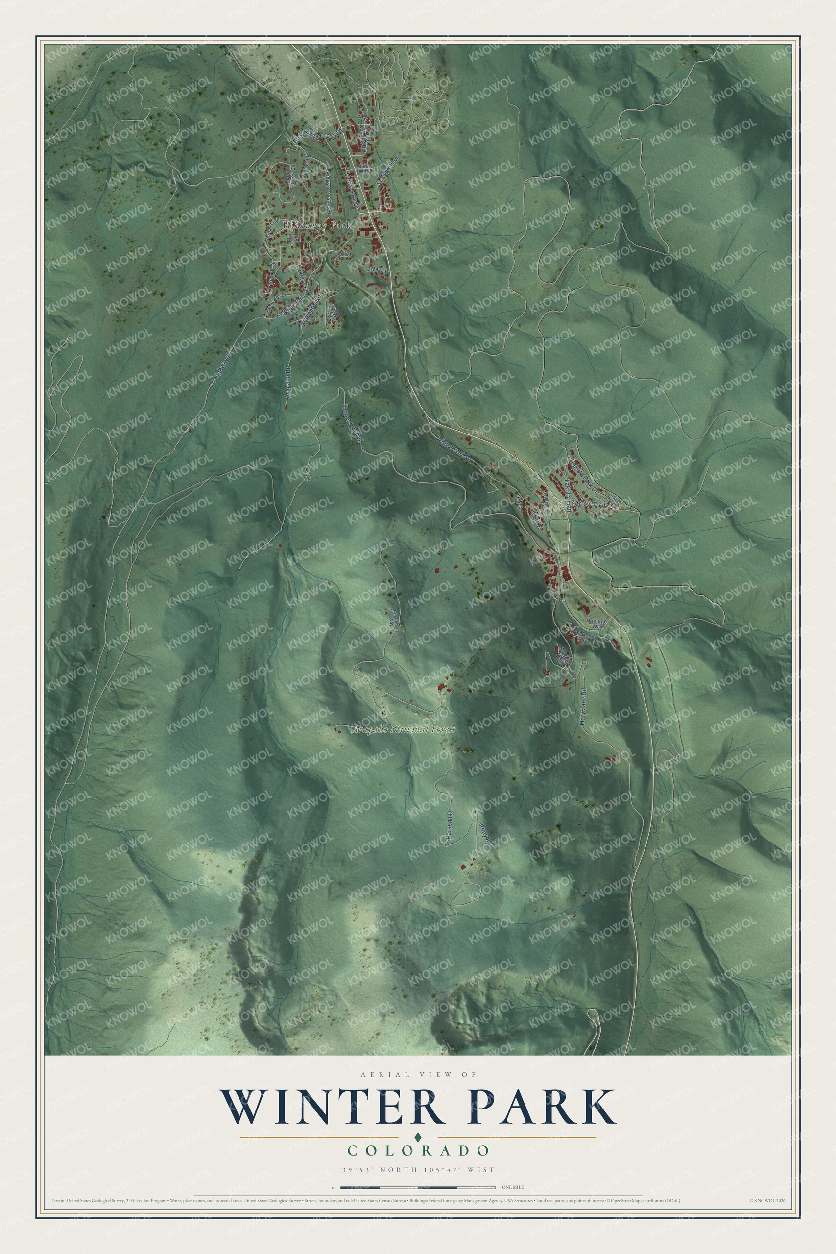Watermarked full-map preview of Winter Park, Colorado