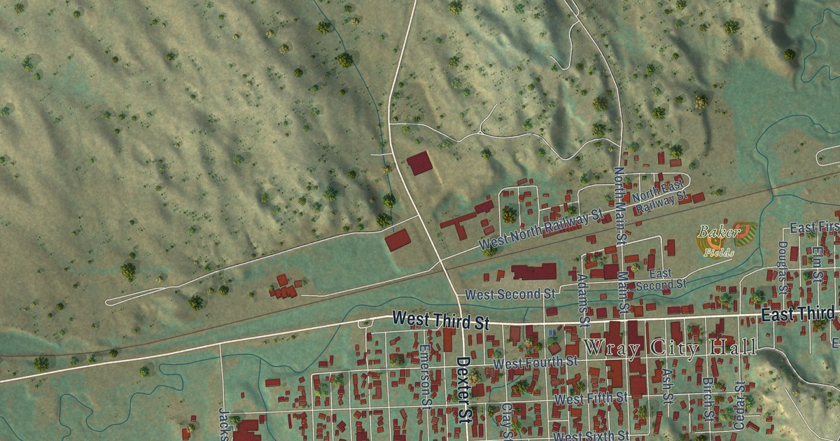 Map of Wray, Colorado in 2026