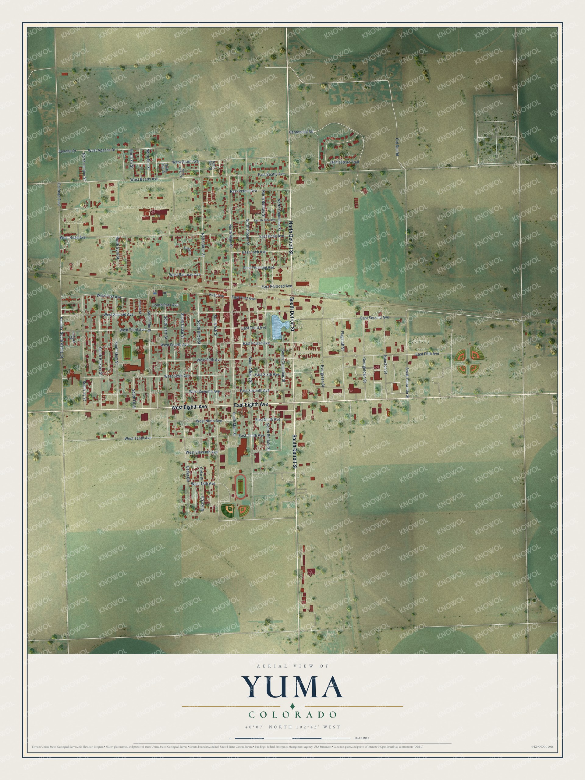 Watermarked full-map preview of Yuma, Colorado
