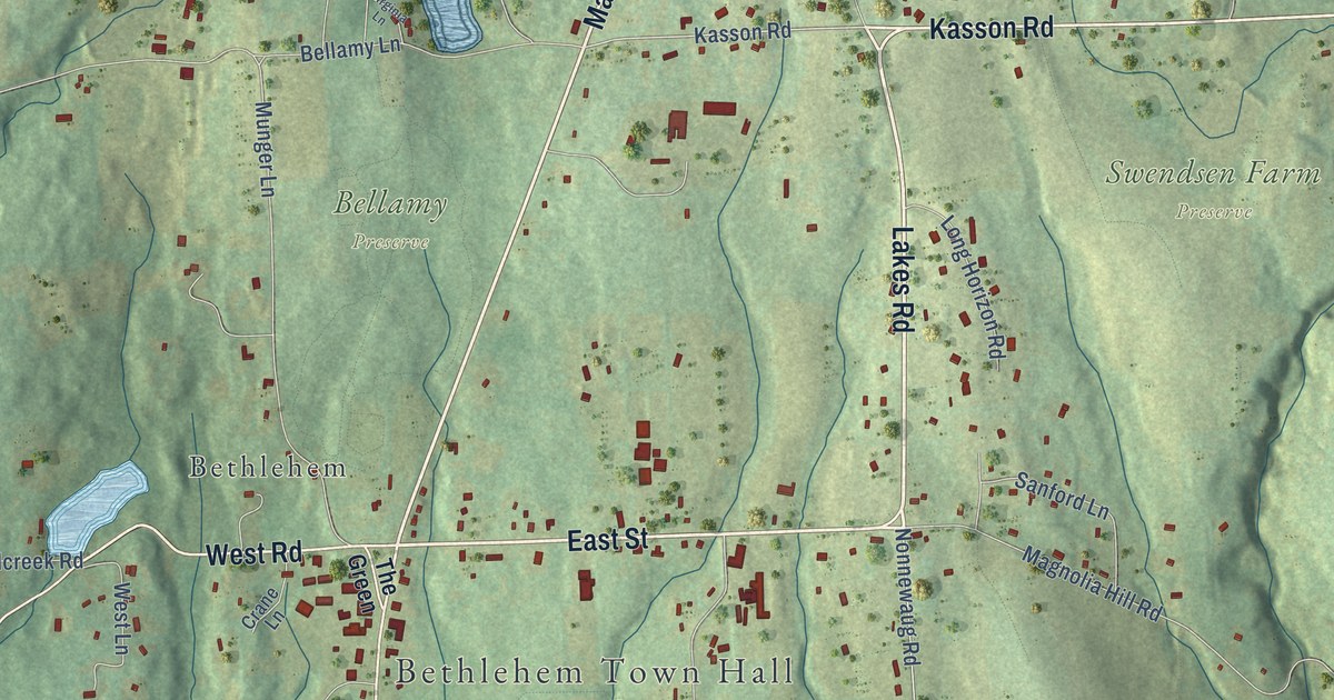 Map of Bethlehem Village, Connecticut in 2026
