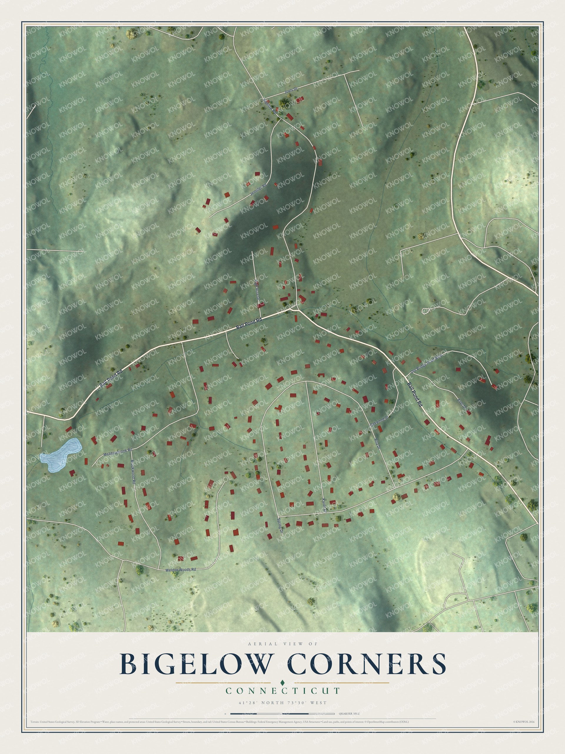 Watermarked full-map preview of Bigelow Corners, Connecticut