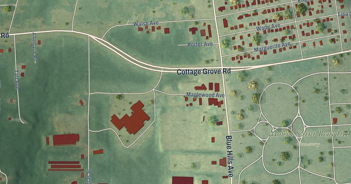 Map of Blue Hills, Connecticut in 2026