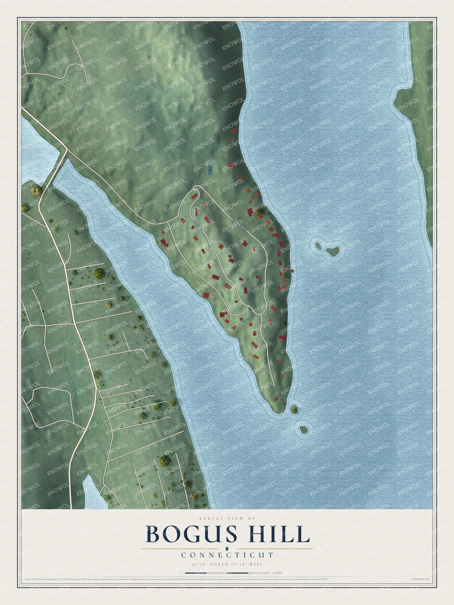 Watermarked full-map preview of Bogus Hill, Connecticut