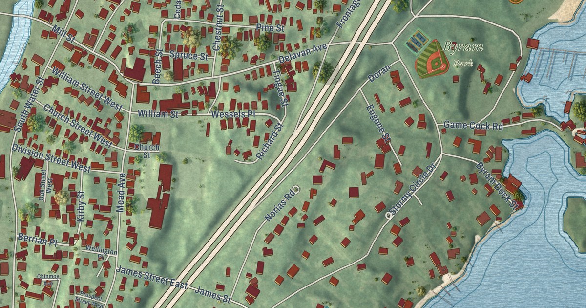Map of Byram, Connecticut in 2026
