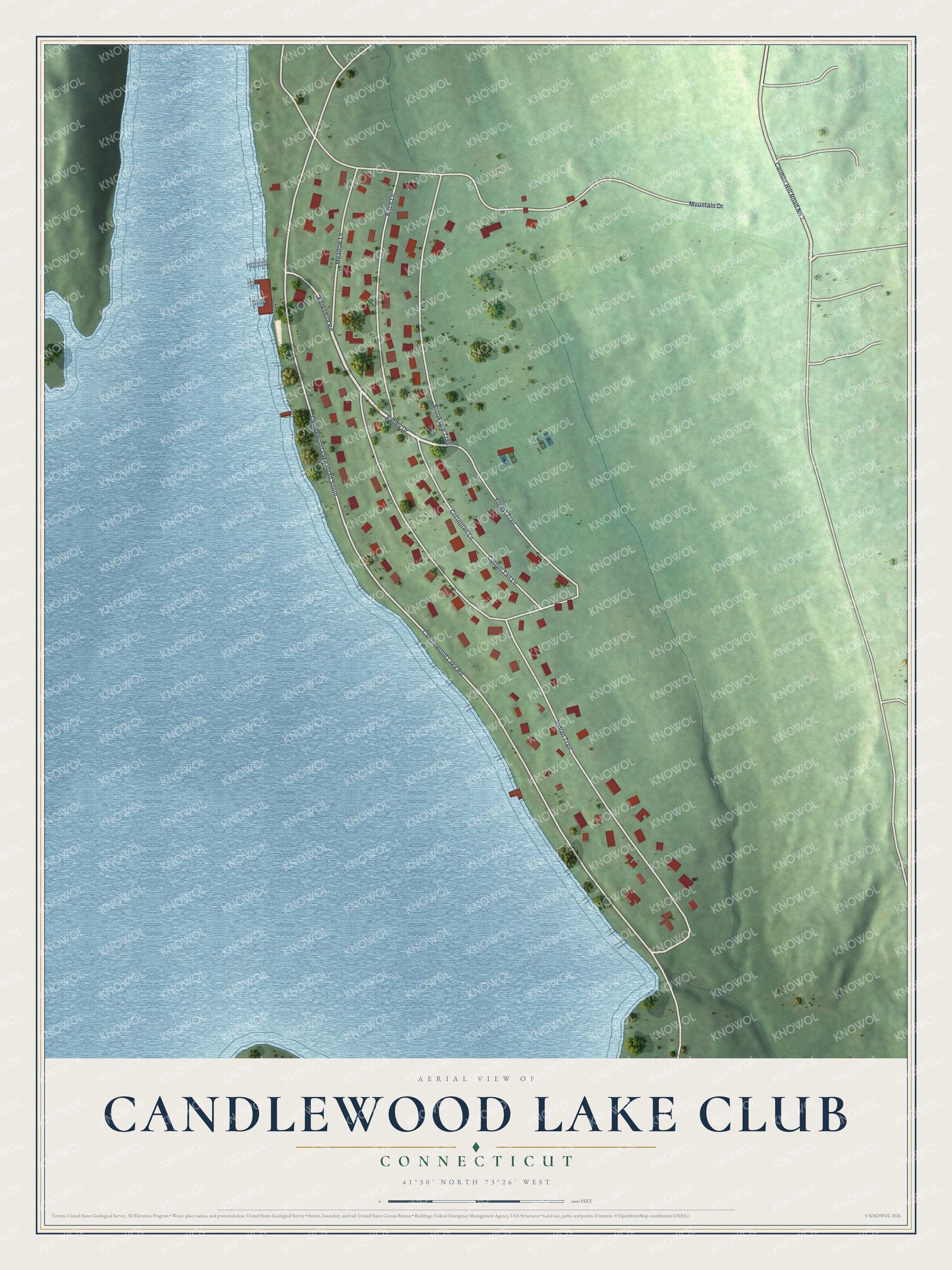 Watermarked full-map preview of Candlewood Lake Club, Connecticut