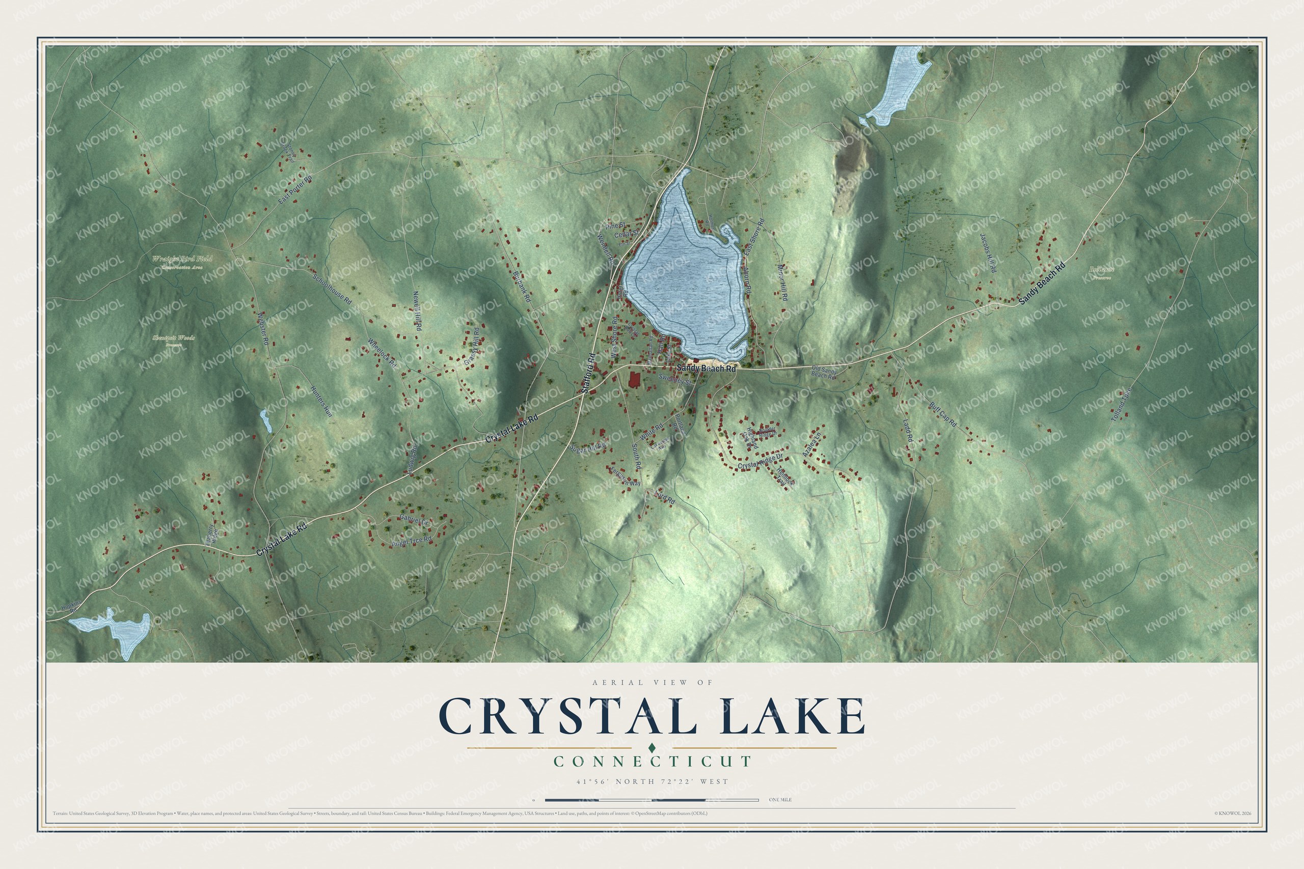Watermarked full-map preview of Crystal Lake, Connecticut