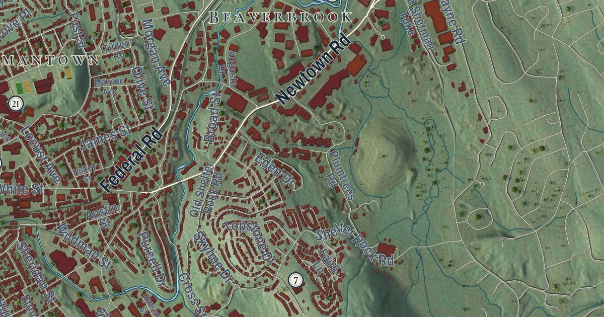 Map of Danbury, Connecticut in 2026