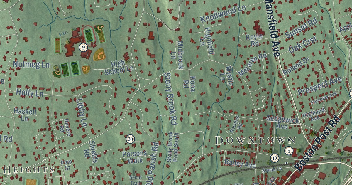 Map of Darien, Connecticut in 2026