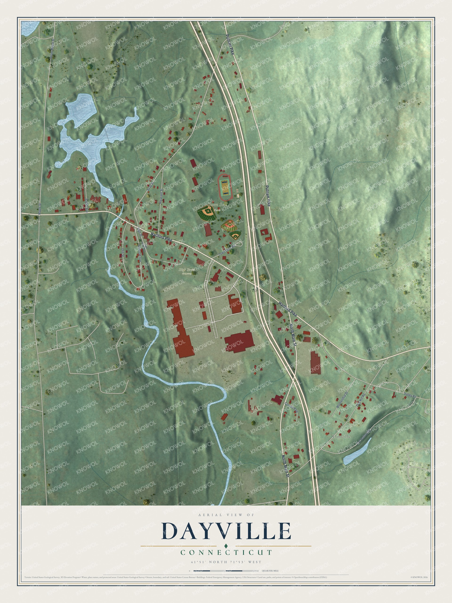 Watermarked full-map preview of Dayville, Connecticut