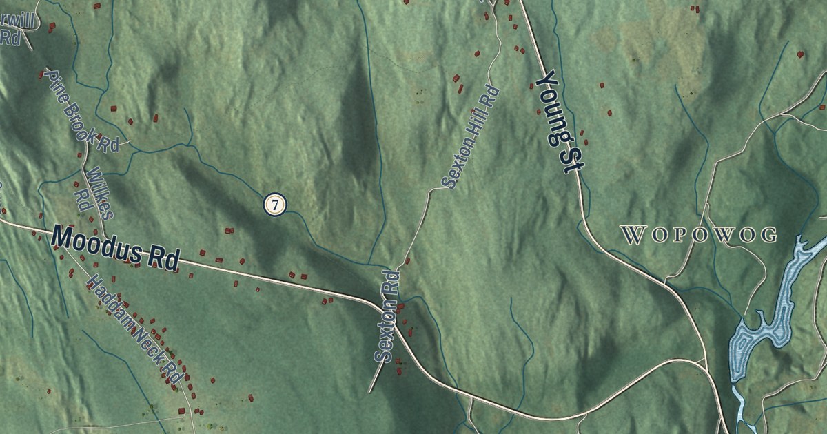 Map of East Hampton, Connecticut in 2026