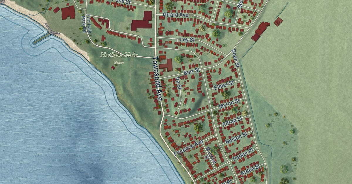 Detailed Map of East Shore, Connecticut