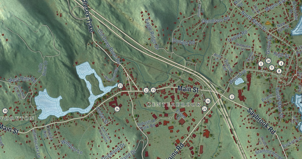 Map of Essex, Connecticut in 2026
