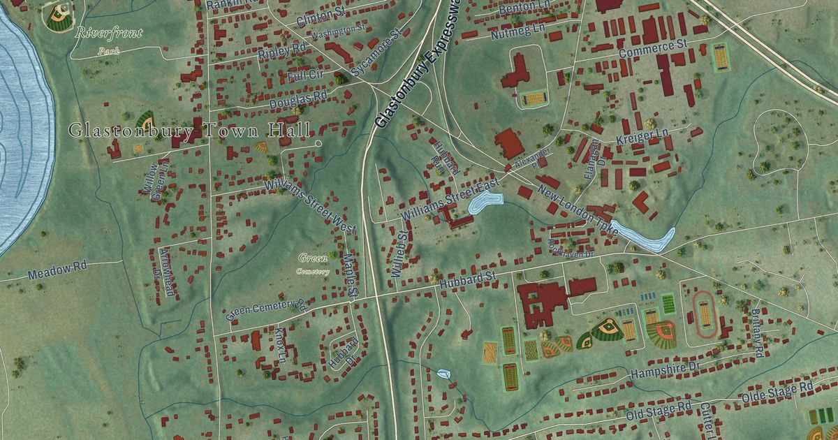 Map of Glastonbury Center, Connecticut in 2026