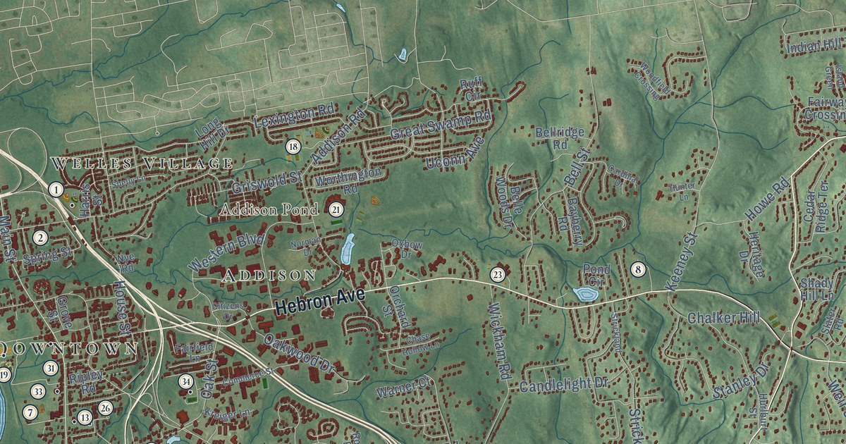 Map of Glastonbury, Connecticut in 2026