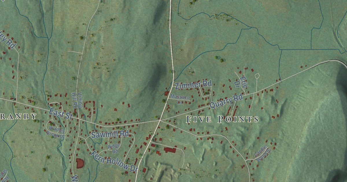 Map of Granby, Connecticut in 2026