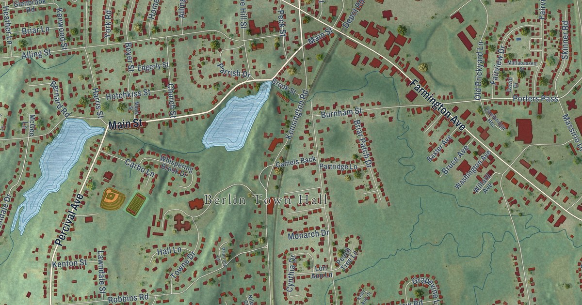 Map of Kensington, Connecticut in 2026