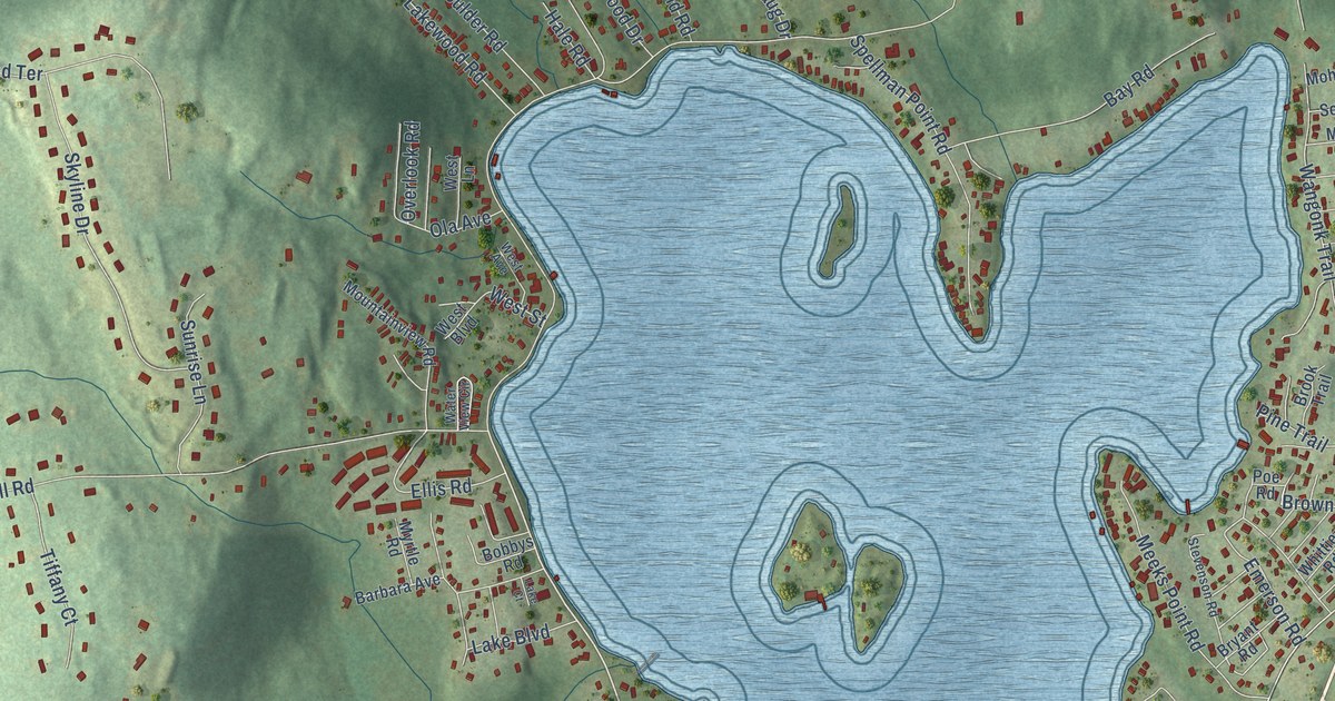 Map of Lake Pocotopaug, Connecticut in 2026