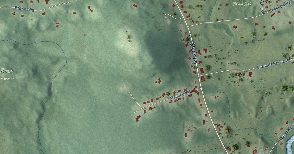 Map of Mansfield Center, Connecticut in 2026