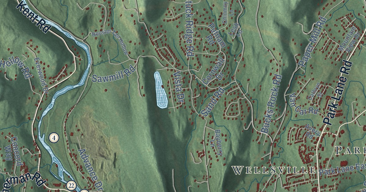 Map of New Milford, Connecticut in 2026