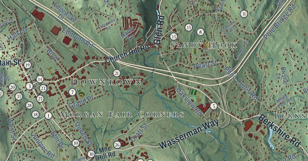 Map of Newtown, Connecticut in 2026