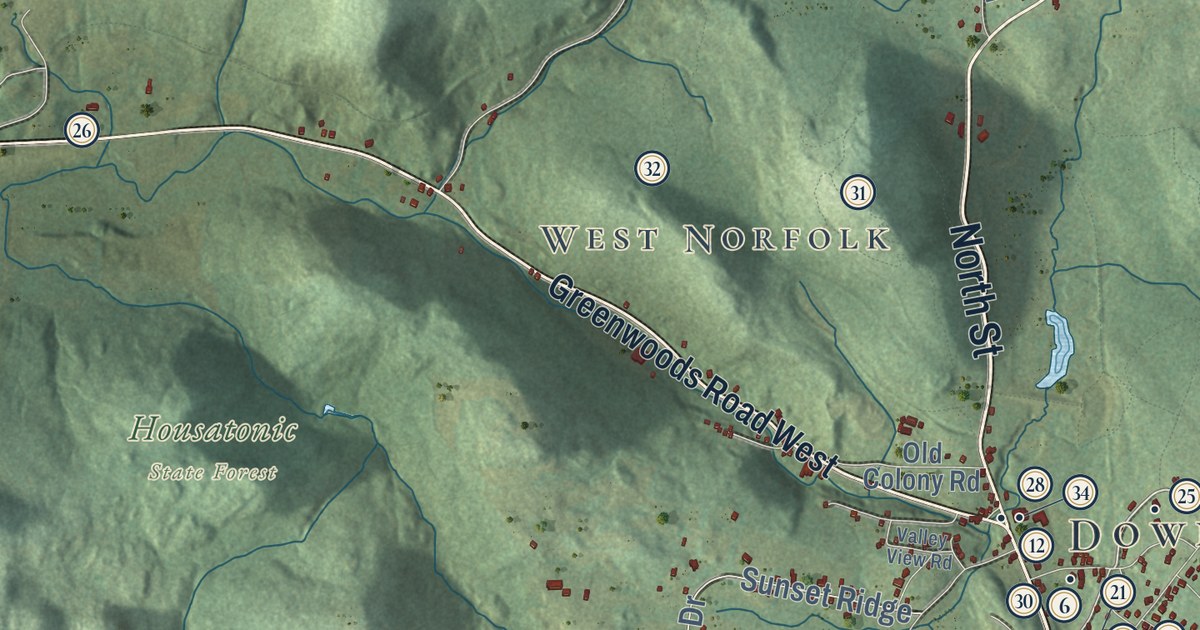 Map of Norfolk, Connecticut in 2026