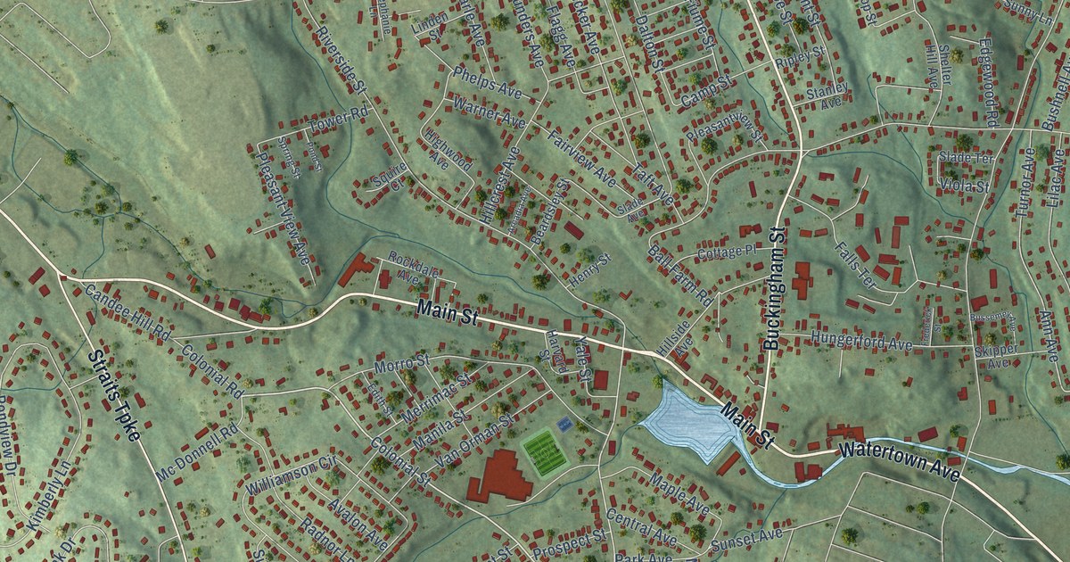 Map of Oakville, Connecticut in 2026