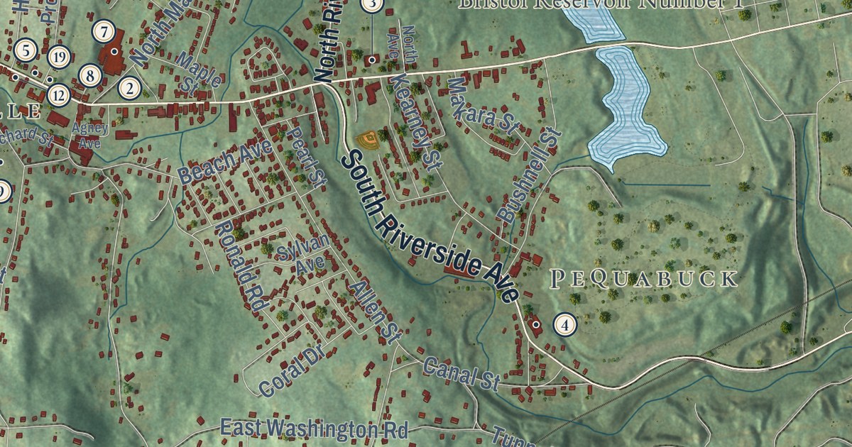 Map of Plymouth, Connecticut in 2026